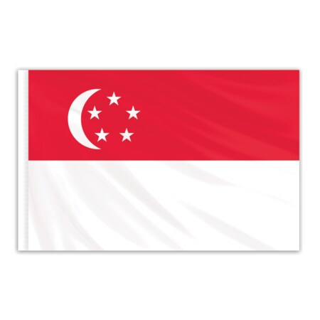 Singapore Indoor Nylon Flag 4'x6' With Gold Fringe